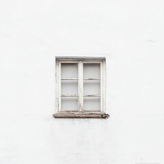 Obraz premium White window on a white wall