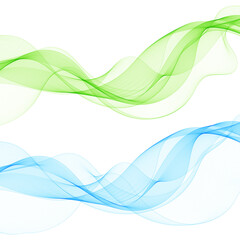 set of vector waves. abstract image. Blue and green tones. Eps 10