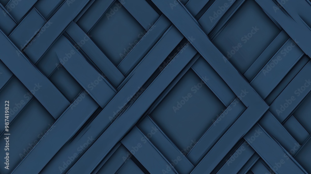 Poster a dark background features an arrangement of geometric blocks in varying sizes, showcasing modern mi