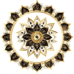 Obraz premium A vintage classic floral design with a round frame featuring a retro circular ornate border 