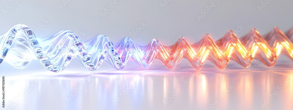 Poster light wave interaction with photonic crystal futuristic 3d visualization