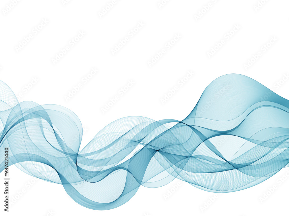 Canvas Prints abstract background with transparent gradient blue on white backdrop. creative line art for design o