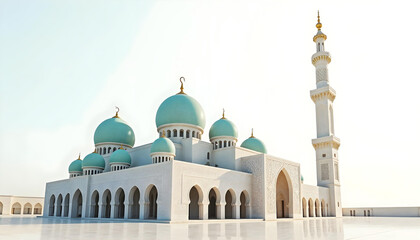 Fototapeta premium modern mosque white background 1