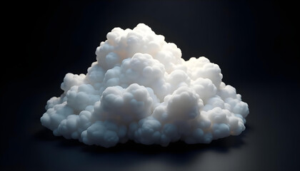 white cloud isolated black background 