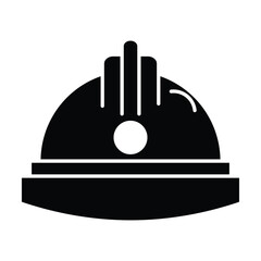 construction helmet icon vector on white background