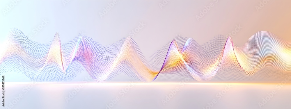Aufkleber mesmerizing light wave with fourier transform representation in vibrant colors
