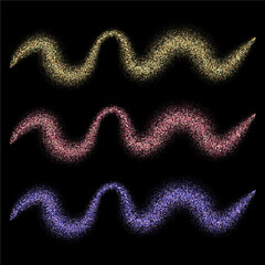 Set of colorful abstract shiny waves. Eps 10