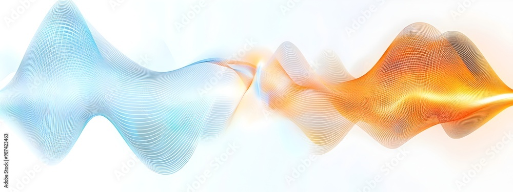 Poster mesmerizing light wave with phase modulation abstract digital visualization