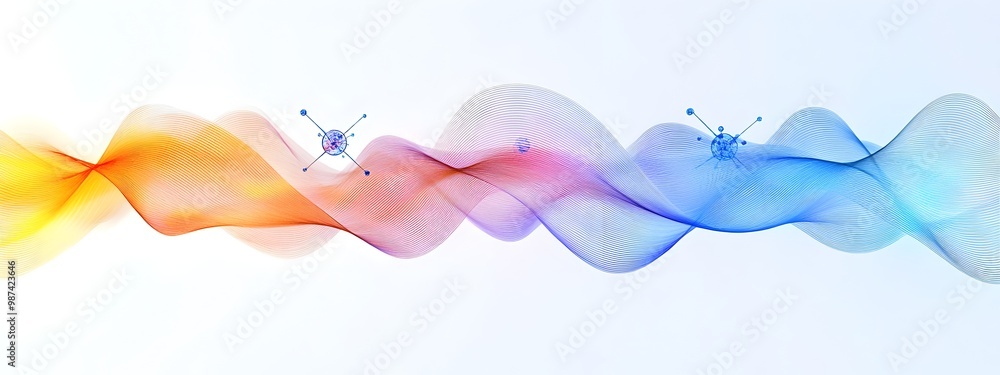 Poster mesmerizing light wave with quantum fluctuations abstract digital