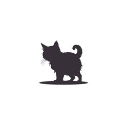 Cat silhouette vector art illustrations isolated in white background simple design