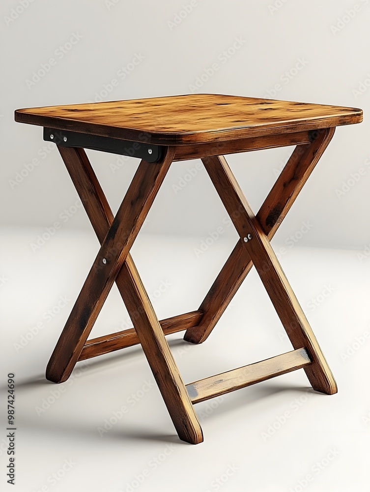 Poster minimalist folding table a 3d rendered photograph of a lightweight compact and portable folding tabl