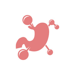 Modern logo design for the chemical stomach which is included in the body organs.