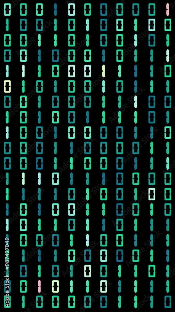 Wall mural binary code background. vertical design in 9:16 ratio. smartphone and social media