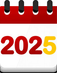 Calendar icon symbol for 2025.