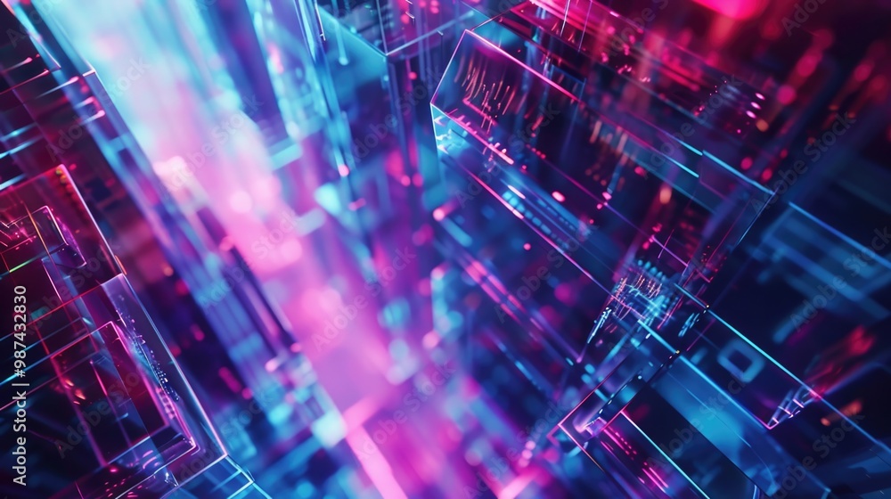 Poster modern and edgy holographic background with a cyberpunk design. dynamic and abstract holographic bac