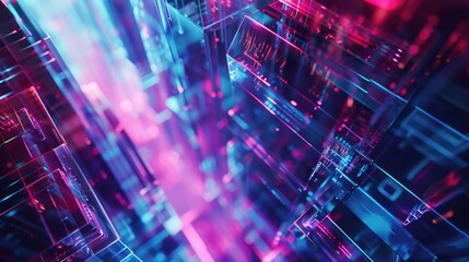 Modern and edgy holographic background with a cyberpunk design. Dynamic and abstract holographic background for technology and futuristic concepts. Technology and innovation