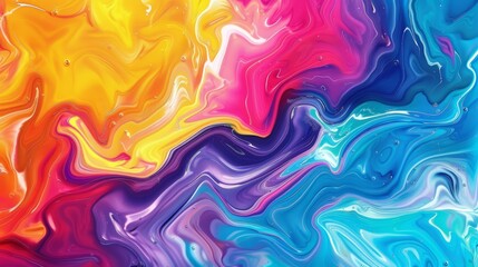 Vivid Abstract Paint Swirls with Dynamic Motion and Bright Colors