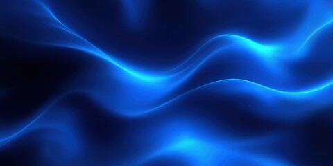 Dark Blue Abstract Background with Soft Blurred Waves