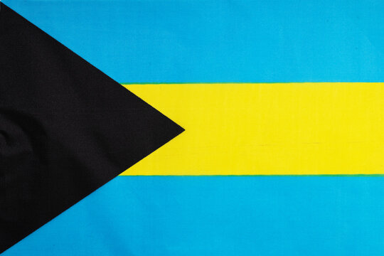 National flag of the state of the Bahamas close-up. State background.