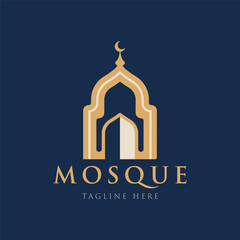 Modern mosque logo symbol or icon template