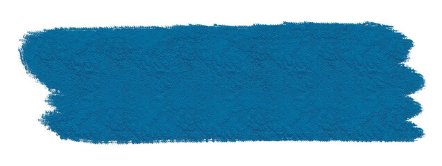 Brush stroke in a bold blue hue with a textured surface on a transparent background, perfect for adding a vibrant and artistic touch to your designs