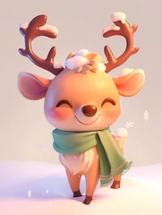 3D design Christmas character cute Christmas elk