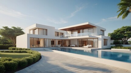 Modern and Contemporary Facade,  Luxury Exterior Design, Detailed Design, Lighting, 