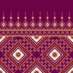 Geometric ethnic flower pattern for background,vector, fabric,wrapping,clothing,wallpaper,carpet,embroidery style.