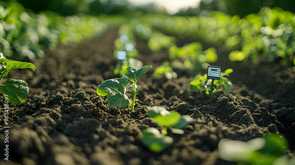 Poster sensors embedded in soil collect data for optimal farming practices