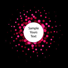 Vector black background with pink sparkle glitter, greeting card template. Eps 10