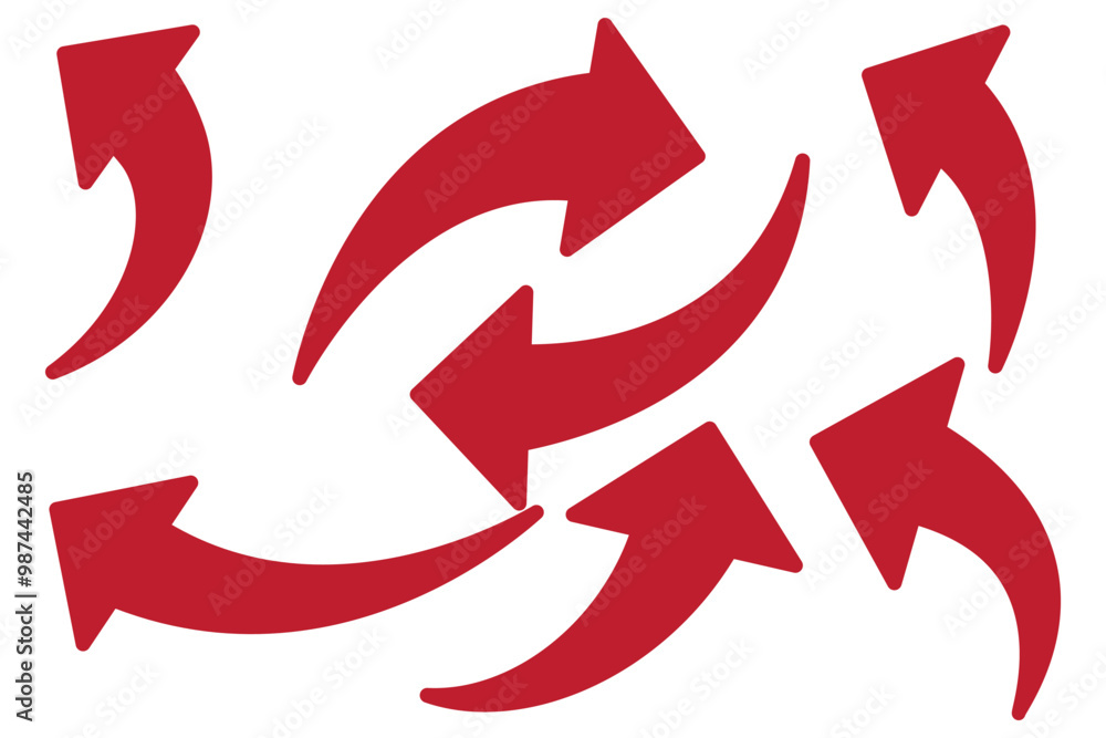 Wall mural black curve arrow icon on transparent background. flat style. arrow icon for your web site design, l
