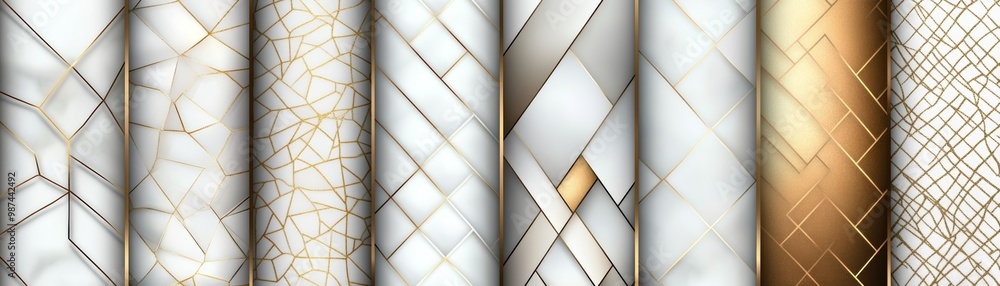 Poster collection of elegant textured patterns featuring geometric shapes and soft colors, ideal for creati