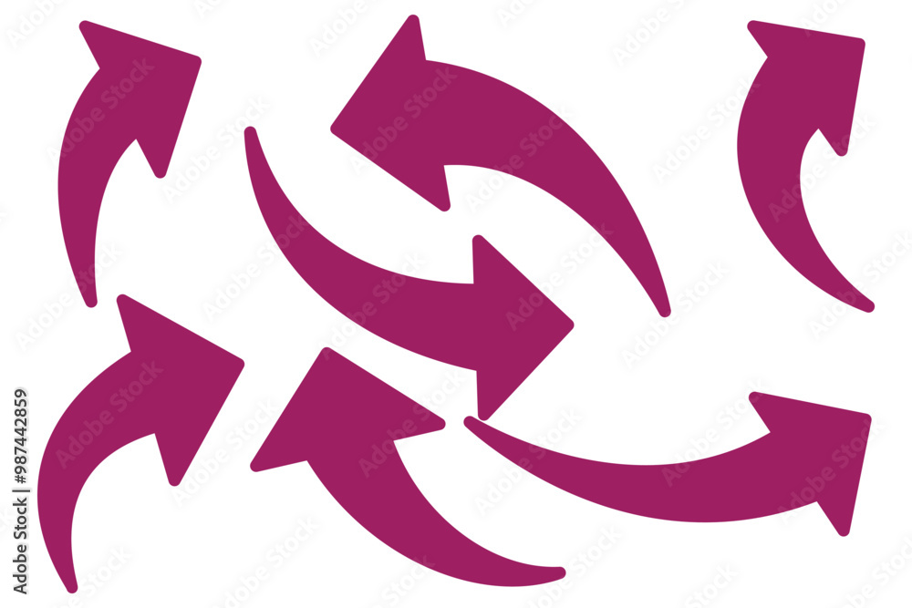Wall mural curved arrow icon vector. arrow pointer icon sign symbol in trendy flat style.