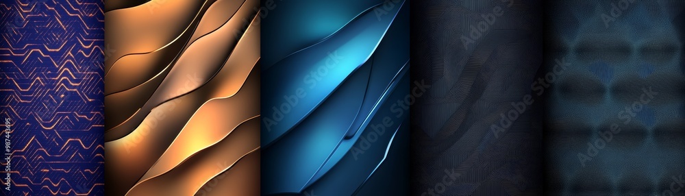 Poster a collection of textured patterns showcasing vibrant colors and intricate designs, perfect for backg
