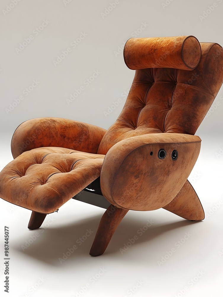 Poster sophisticated and contemporary lounge chair with a reclining feature captured in a clean and minimal