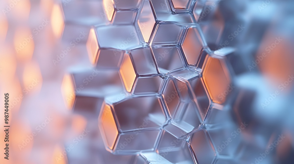 Aufkleber transparent graphene hexagonal lattice for modern material design