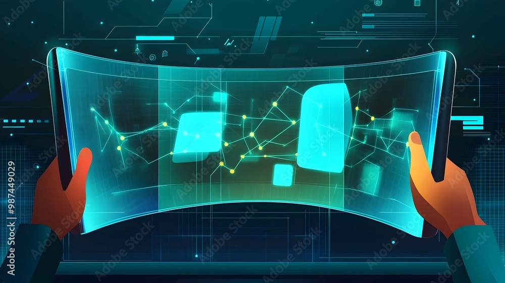 Poster transparent graphene display screen with layered design for enhanced flexibility and durability