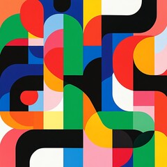 Abstract geometric patterns in bold colors