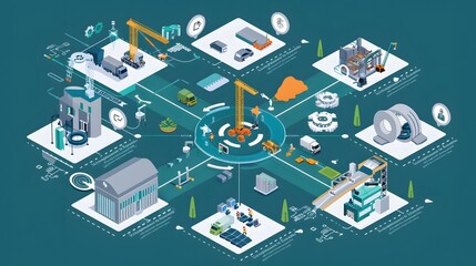 Obraz premium Energy Analysis Process: A technical blueprint showcasing the energy analysis capabilities of BIM, illustrating simulations of energy performance and optimization techniques for sustainability feature
