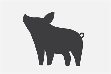 A pig silhouette vector design.