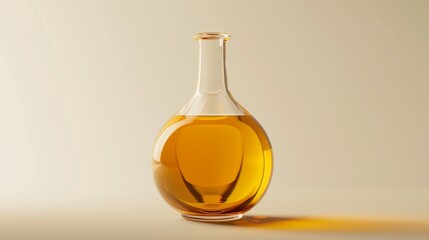 Elegant isolated glass bottle of olive oil showcasing rich golden hue and luxurious design