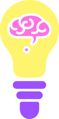 Round light bulb idea icon