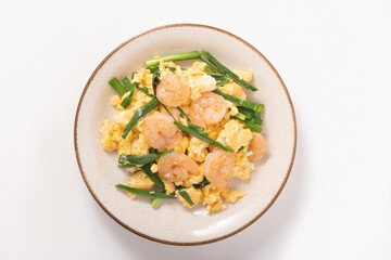 海老のニラ玉炒め