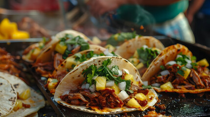 Delicious Grilled Tacos with Pineapple and Cilantro