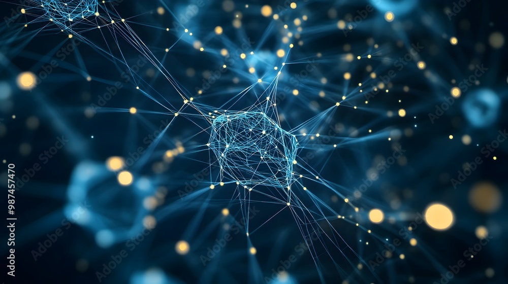 Poster visualizing the ai driven dynamics of global financial markets a futuristic abstract representation 