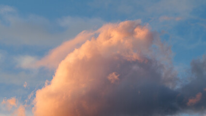 Big red clouds in the sky