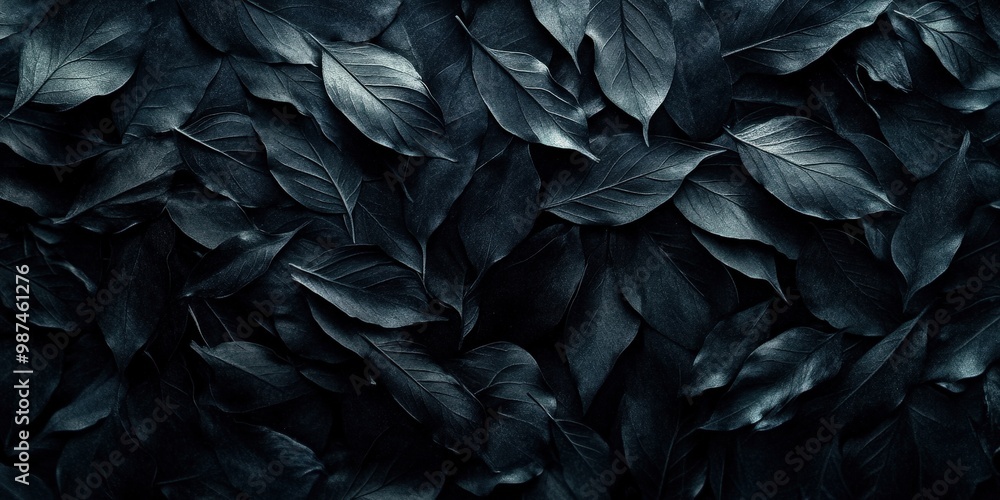 Poster dark abstract background with leaf patterns
