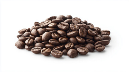 Pure Aroma: A Pile of Coffee Beans on a Clean Canvas
