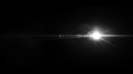 Fototapeta premium Bright lens flare on black