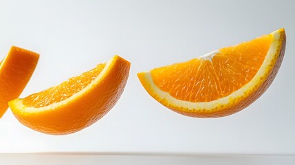 Sliced ​​Orange on White Background, Abstract Image, Texture, Pattern Background, Wallpaper, Cover and Screen for Smartphone, PC, Laptop, 9:16 and 16:9 Format
